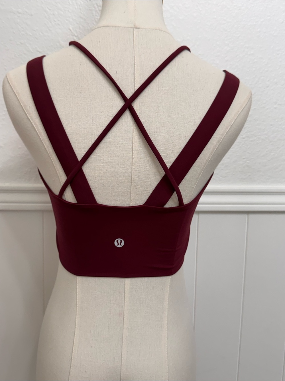lululemon athletica Burgundy Strappy Longline Sports Bra - Picture 2 of 7